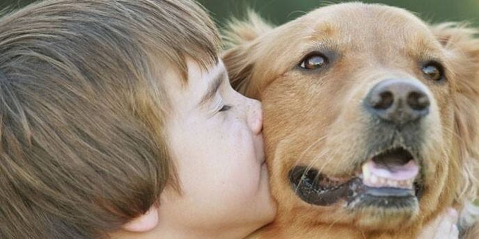 un garçon attrape des parasites à cause d'un chien